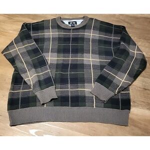 Woods & Gray Sweater Men's XL Scotch Plaid Heavyweight Cotton Crewneck